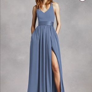 Vera Wang bridesmaids dress steel blue